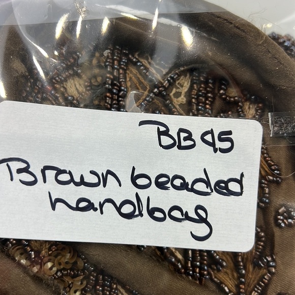 VINTAGE Beaded Handbag Brown - Picture 7 of 7